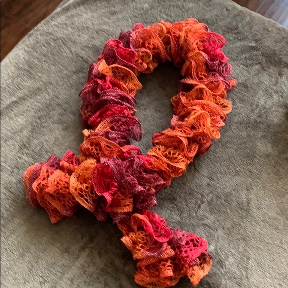 Fall colors handmade crochet scarf - Picture 2 of 3